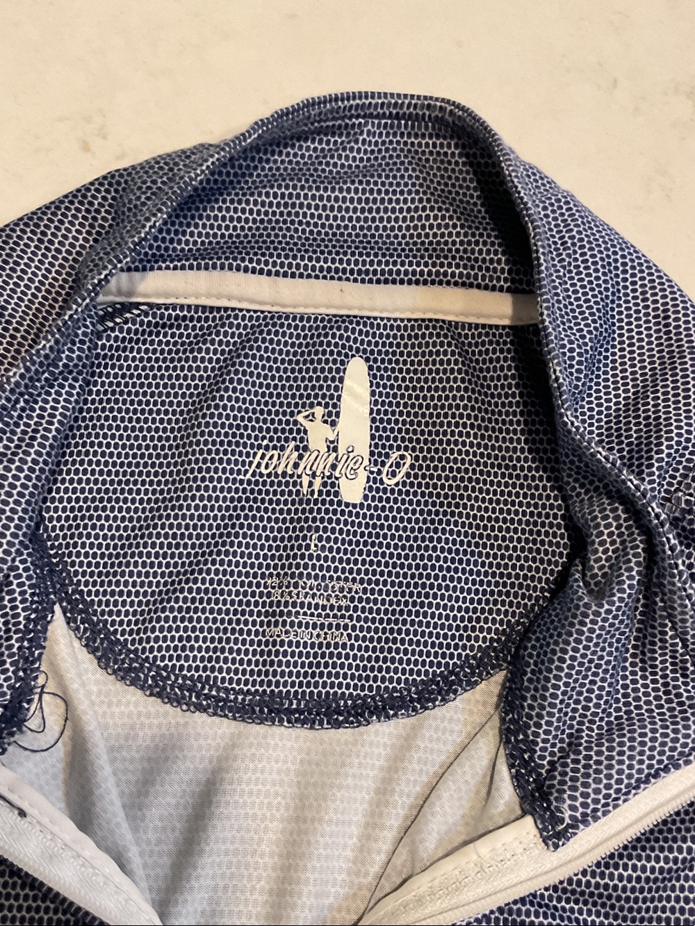 Johnny- O Men's Quarter-Zip Long Sleeve performance twilight Blue large NWOT - Picture 8 of 16